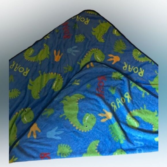Blue Dinosaur Print Blanket - Picture 2 of 2